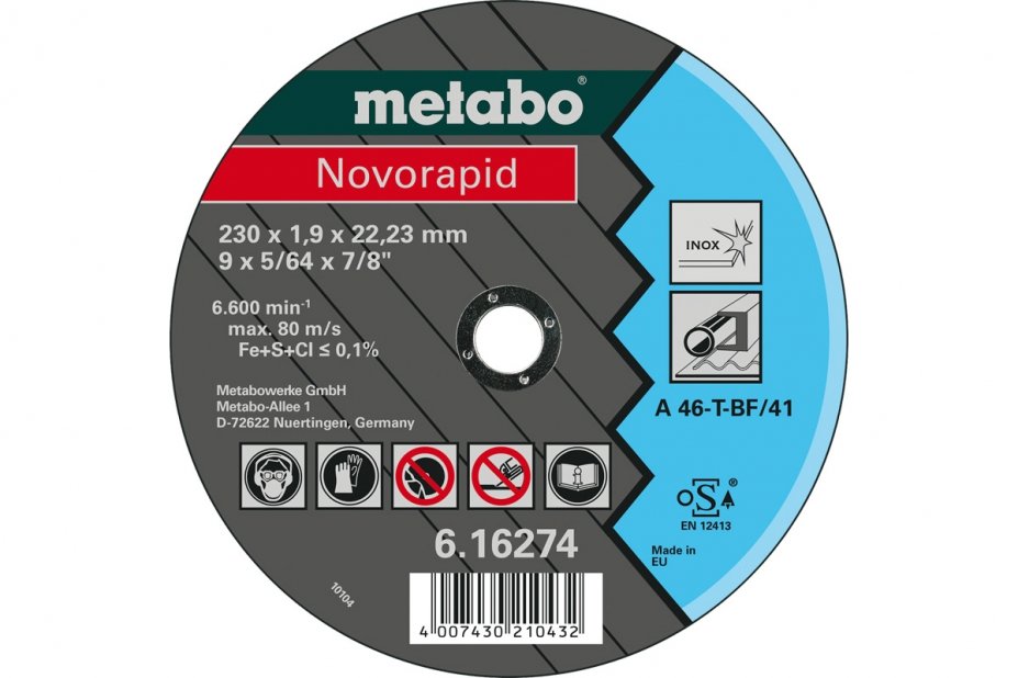 Rezna ploča 230x1.9x22.23 INOX Novorapid Metabo(2129)